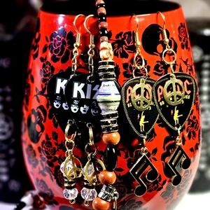 Gold and Black Peace Sign Necklace